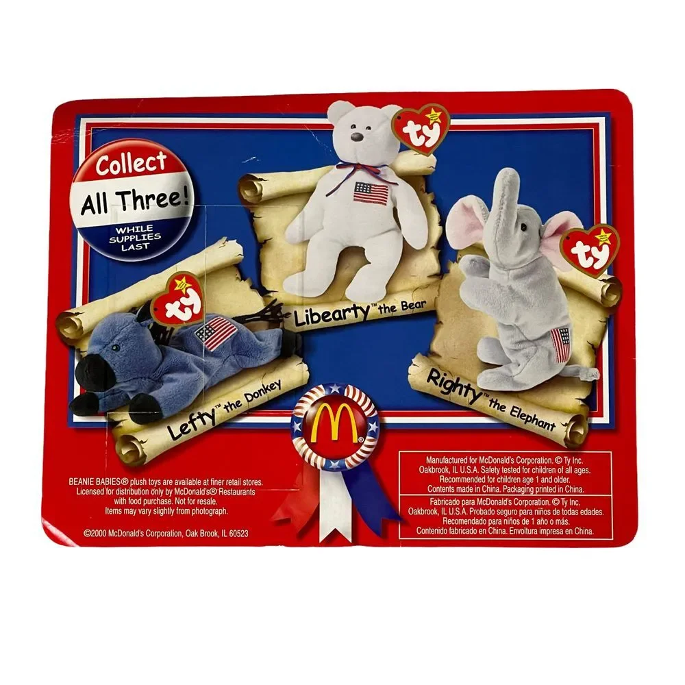 Libearty The Bear TY Beanie Baby With Box & Tag Sealed‎